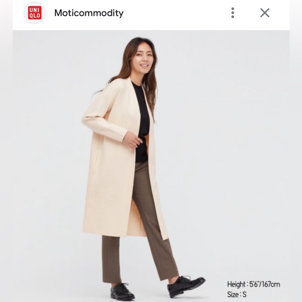 Uniqlo off white soufflé coat - long cardigan